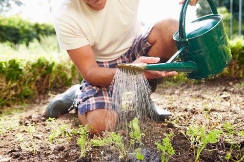 Recycling containers and sorting at a local garden site